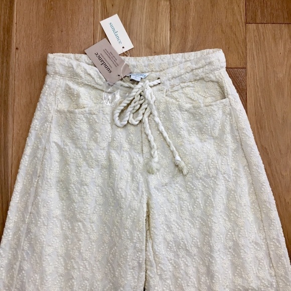 Sundance Solstice Culottes 100% Cotton High Waist Wide Leg Pants Embroidered 2 - Picture 5 of 12